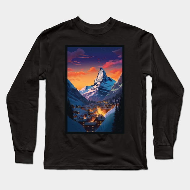 Zermatt,Matterhorn,Switzerland,Poster Long Sleeve T-Shirt by BokeeLee